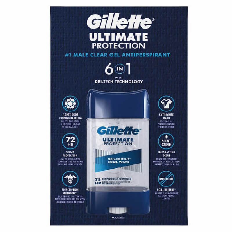 Chai lăn khử mùi nam Gillett Ultimate Protection 6-in-1 Antiperspirant