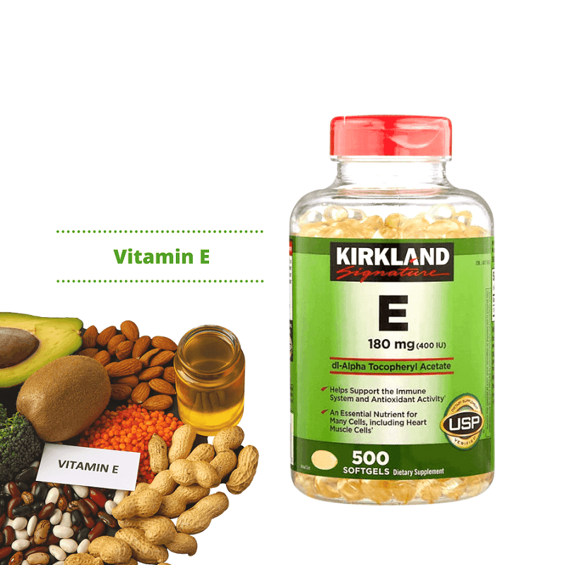 Vitamin E 180mg Kirkland (500v) 07/2026 - Mỹ - hũ