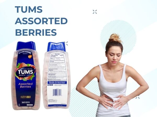 Viên nhai điều trị đau dạ dày Tums Assorted Berries 1000mg (265v) 01/2028 - Mỹ