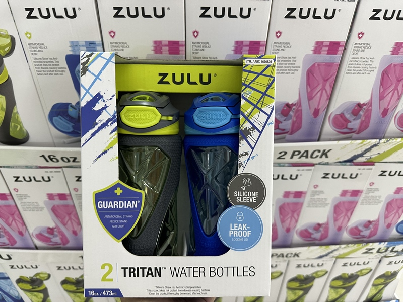 ZULU Tritan Water Bottle, 2 Pack 16 OZ